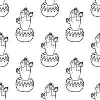 Seamless pattern with cactus doodle for decorative print, wrapping paper, greeting cards and fabric vector