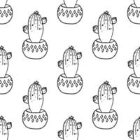 Seamless pattern with cactus doodle for decorative print, wrapping paper, greeting cards and fabric vector