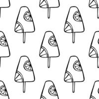 Seamless pattern with ice cream doodle for decorative print, wrapping paper, greeting cards, wallpaper and fabric vector