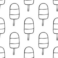 Seamless pattern with ice cream doodle for decorative print, wrapping paper, greeting cards, wallpaper and fabric vector