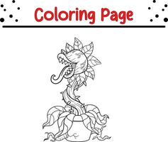 scary carnivorous plant coloring page vector