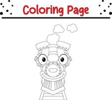 funny train isolated coloring page for kids vector