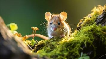 AI generated mouse in the field photo