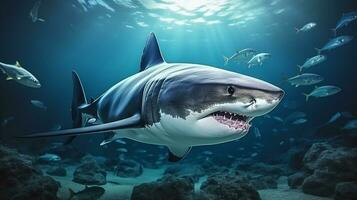 AI generated shark in the sea photo