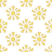 Seamless pattern with sun doodle for decorative print, wrapping paper, greeting cards, wallpaper and fabric vector
