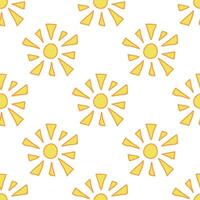 Seamless pattern with sun doodle for decorative print, wrapping paper, greeting cards, wallpaper and fabric vector