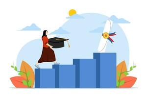 K-12 program concept, school curriculum, course enrollment with tiny people. public school. Learning calendar, education plan, degree program, new student metaphor. flat vector illustration.