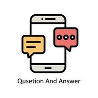 Question and Answer vector Filled outline Icon  Design illustration. Business And Management Symbol on White background EPS 10 File