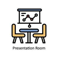 Presentation Room vector Filled outline Icon  Design illustration. Business And Management Symbol on White background EPS 10 File