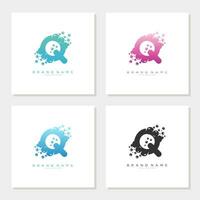 Soap Bubble On Letter Q Logo Design editable vector