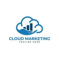 Cloud marketing logo modern simple design for financial corporate company vector