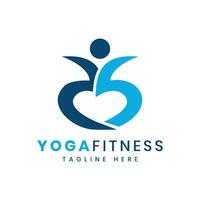 Yoga Fitness Logo design modern minimal concept vector