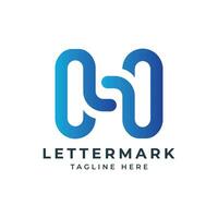 Letter mark H monogram initial logo design modern and minimal concept vector