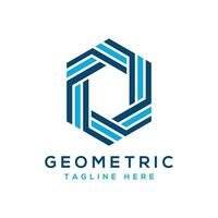 Geometric Hexagon shape monogram logo design simple modern concept vector