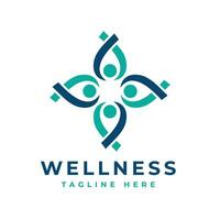 Wellness care logo design modern simple concept vector