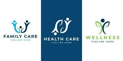 Wellness care logo design collections modern simple concept vector