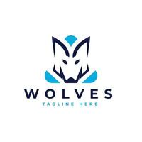 Wolves geometric modern minimal simple logo Design concept vector