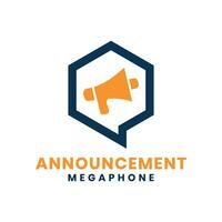 Announcement Modern creative logo mark design with megaphone concept vector