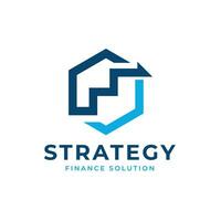 Strategy Logo design Modern minimal concept for financial and corporate business company vector