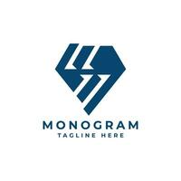 Monogram Logo design Geometric Shape for business and corporate use vector