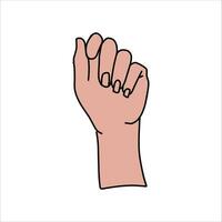 Aquarium Hand vector illustration. Female hands holding and pointing gesture, crossed fingers, fist, peace and thumbs up. Cartoon human palm and wrist vector set. hand sign language for the deaf