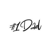 DAD.  Hand drawn phrase, Vector calligraphy. Black ink on white isolated background