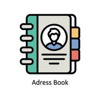 Address Book vector Filled outline Icon  Design illustration. Business And Management Symbol on White background EPS 10 File