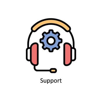 Support vector Filled outline Icon  Design illustration. Business And Management Symbol on White background EPS 10 File