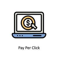 Pay per Click vector Filled outline Icon  Design illustration. Business And Management Symbol on White background EPS 10 File