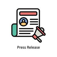 Press Release vector Filled outline Icon  Design illustration. Business And Management Symbol on White background EPS 10 File