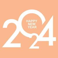 Modern minimalism greeting card design 2024. Happy New Year poster with numbers. Pantone color vector