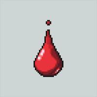 Pixel art illustration Blood Drop. Pixelated Blood Drop. Medical blood drop pixelated for the pixel art game and icon for website and video game. old school retro. vector