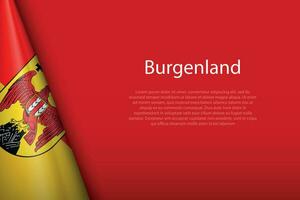 flag Burgenland, state of Austria, isolated on background with copyspace vector
