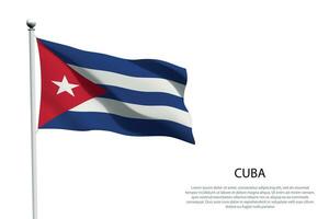 nacional bandera Cuba ondulación en blanco antecedentes vector