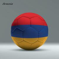 3d realistic soccer ball iwith flag of Armenia on studio background vector