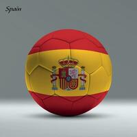 3d realistic soccer ball iwith flag of Spain on studio background vector