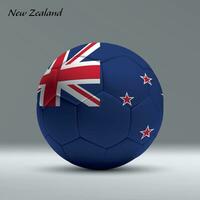 3d realistic soccer ball iwith flag of New Zealand on studio background vector