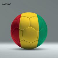 3d realistic soccer ball iwith flag of Guinea on studio background vector