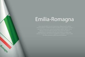 flag Emilia-Romagna, region of Italy, isolated on background with copyspace vector