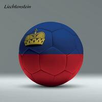 3d realistic soccer ball iwith flag of Liechtenstein on studio background vector