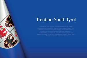 flag Trentino-South Tyrol, region of Italy, isolated on background with copyspace vector