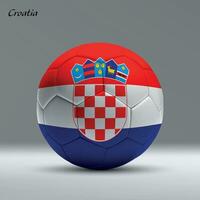 3d realistic soccer ball iwith flag of Croatia on studio background vector