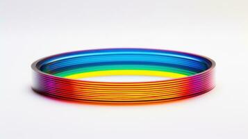 AI generated A ring with a vibrant rainbow stripe, adding a burst of color to the design. Generative AI photo