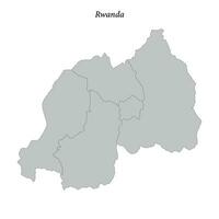 Simple flat Map of Rwanda with borders vector