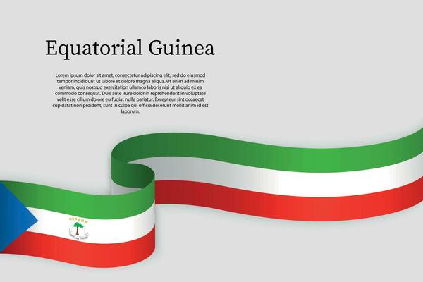 Ribbon flag of Equatorial Guinea. Celebration background