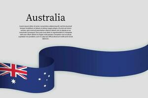 Ribbon flag of Australia. Celebration background vector