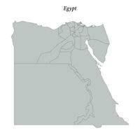 Simple flat Map of Egypt with borders vector