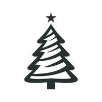 Modern abstract christmas tree icon, vector illustration