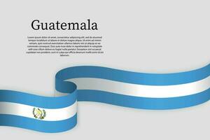 Ribbon flag of Guatemala. Celebration background vector