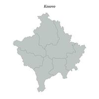 Simple flat Map of Kosovo with borders vector